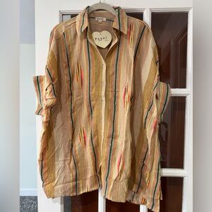NWT Paani Luv Vibrant Mesa Button Down Striped
